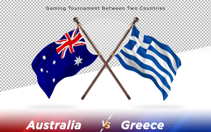 Australia versus Greece Two Flags Illustration