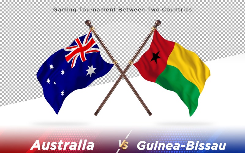 Australia versus Guinea-Bissau Two Flags Illustration