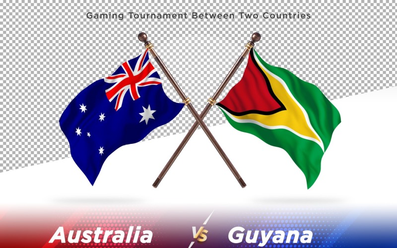 Australia versus Guyana Two Flags Illustration
