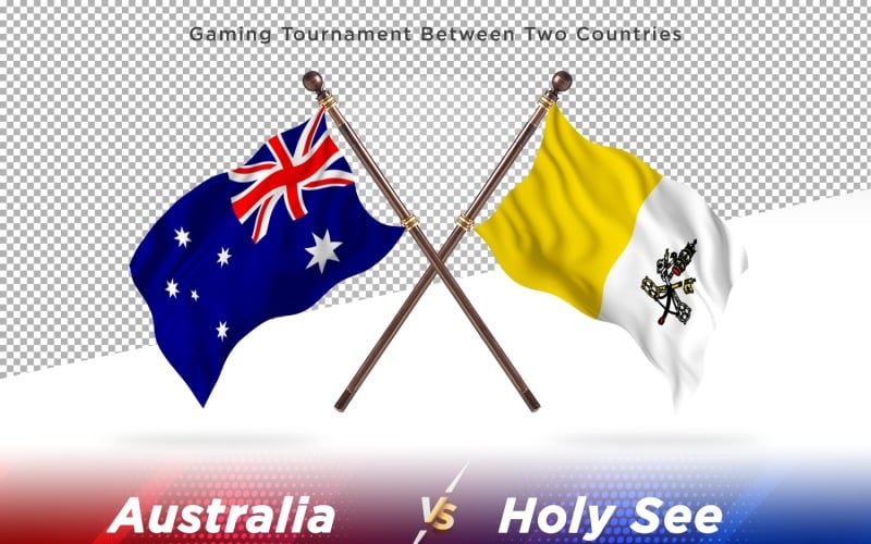 Australia versus holy see Two Flags Illustration