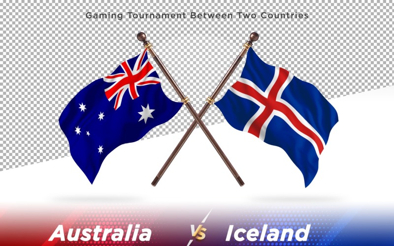Australia versus Hungary Two Flags. Illustration