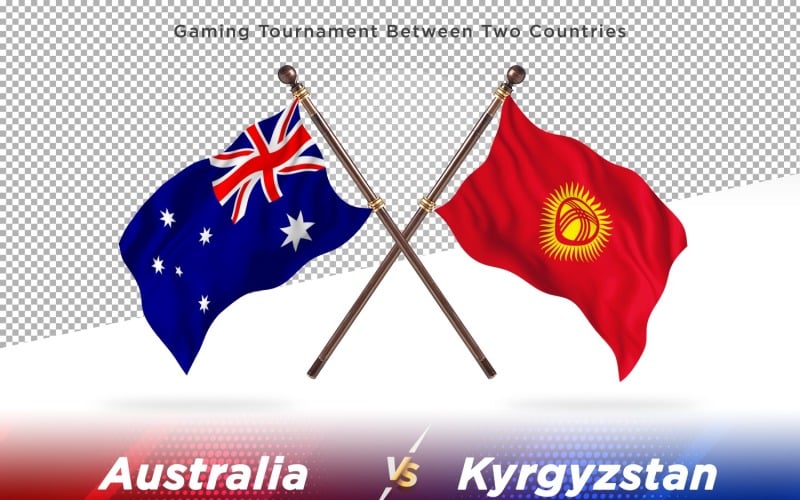 Australia versus Kyrgyzstan Two Flags Illustration