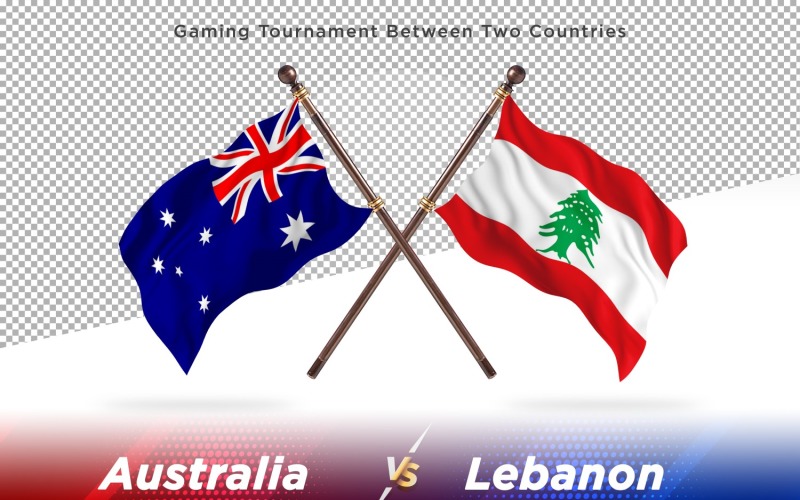 Australia versus Lebanon Two Flags Illustration
