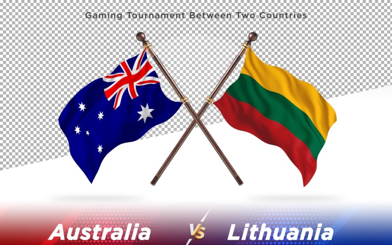 Australia versus Lithuania Two Flags Illustration