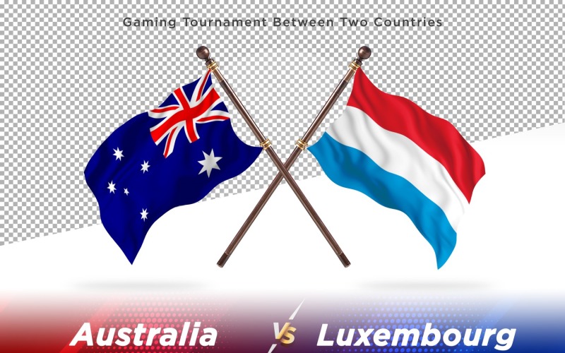 Australia versus Luxembourg Two Flags Illustration