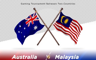 Australia versus Malaysia Two Flags