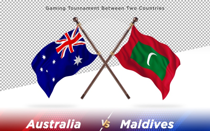 Australia versus Maldives Two Flags Illustration