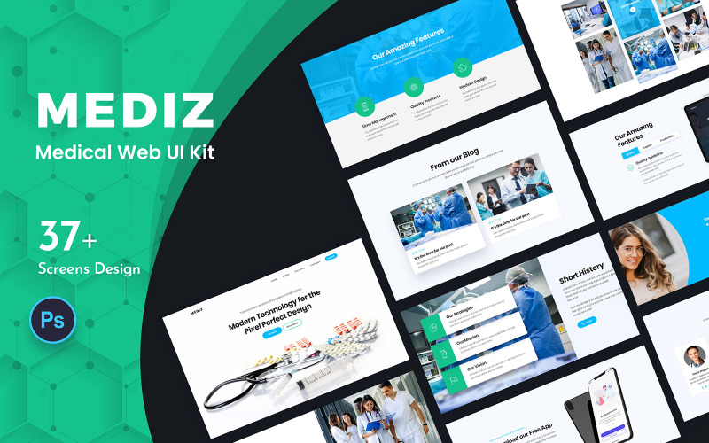Mediz Attractive Medical Web UI Kit UI Element