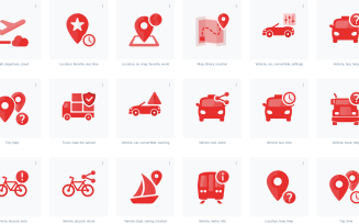 Transportation and Logistics Icons Set