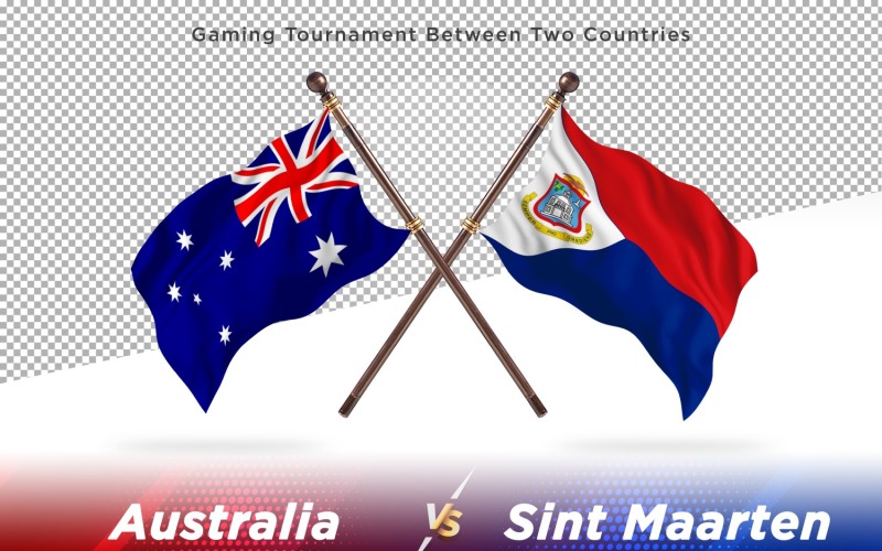 Australia versus marten Two Flags Illustration