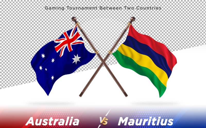 Australia versus Mauritius Two Flags Illustration