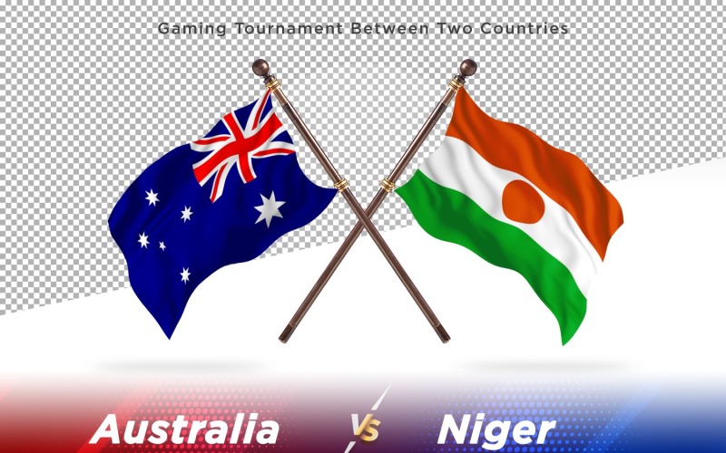 Australia versus Niger Two Flags Illustration