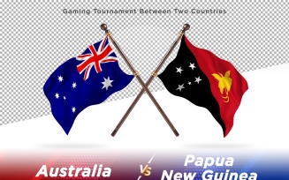Australia versus Papua New Guinea Two Flags