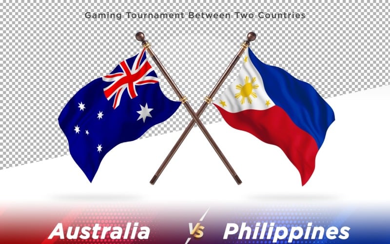 Australia versus Philippines Two Flags Illustration