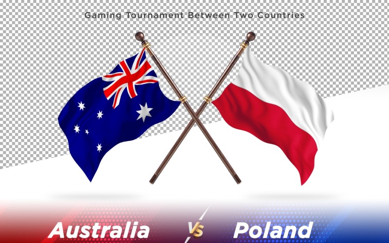 Australia versus Poland Two Flags Illustration