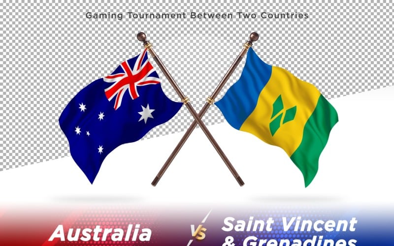 Australia versus saint Vincent and the grenadines Two Flags Illustration