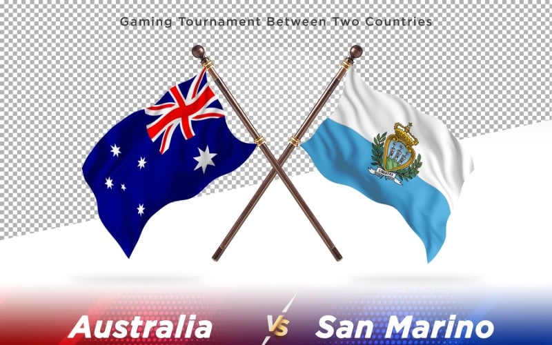 Australia versus san Marino Two Flags Illustration