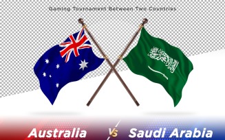 Australia versus Saudi Arabia Two Flags