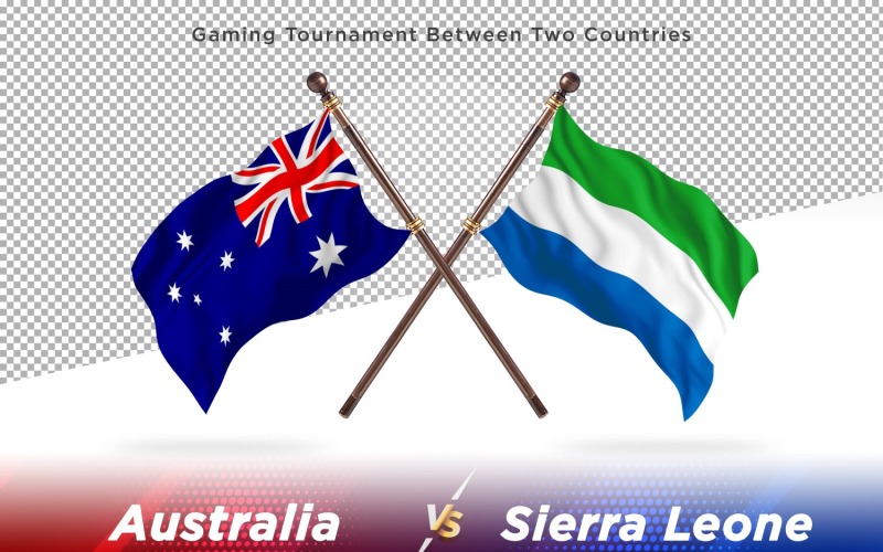 Australia versus sierra Leone Two Flags Illustration