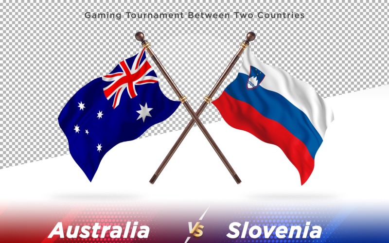 Australia versus Slovenia Two Flags Illustration