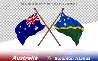 Australia versus Solomon islands Two Flags