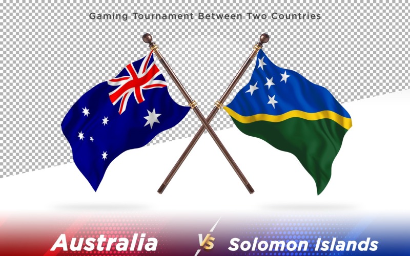 Australia versus Solomon islands Two Flags Illustration