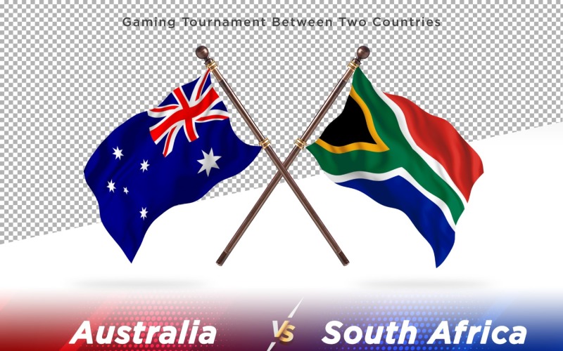 Australia versus south Africa Two Flags Illustration