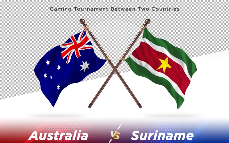 Australia versus Suriname Two Flags Illustration