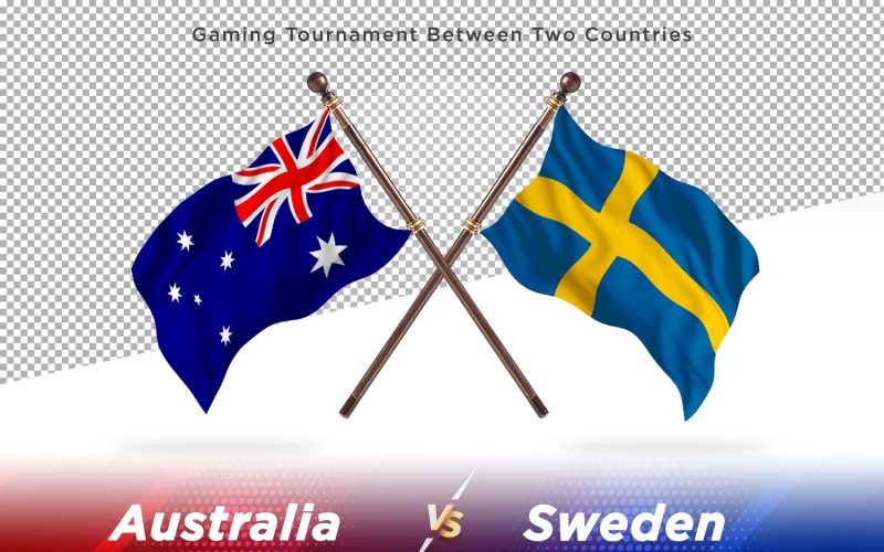 Australia versus Sweden Two Flags Illustration