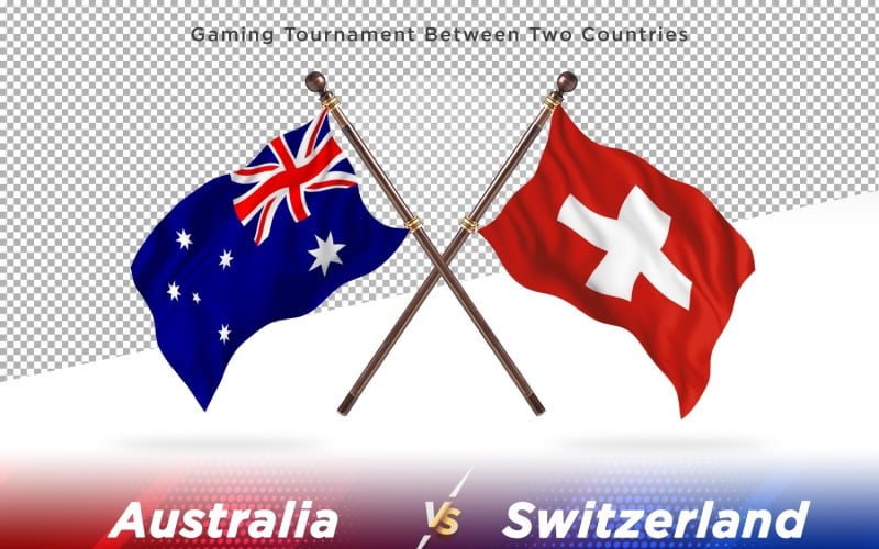 Australia versus Switzerland Two Flags Illustration