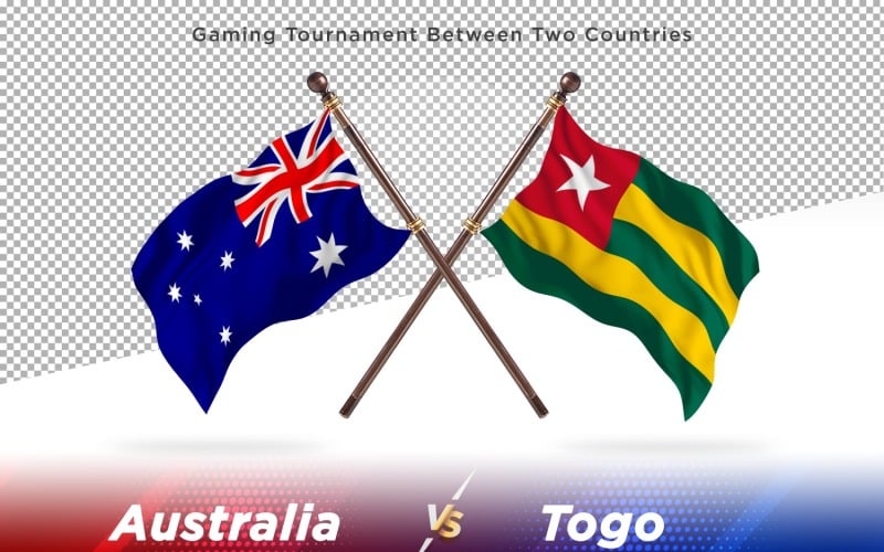 Australia versus Tonga Two Flags Illustration