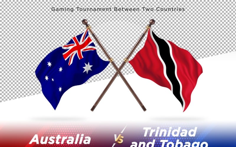 Australia versus Trinidad and Tobago Two Flags Illustration