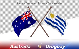 Australia versus Uruguay Two Flags