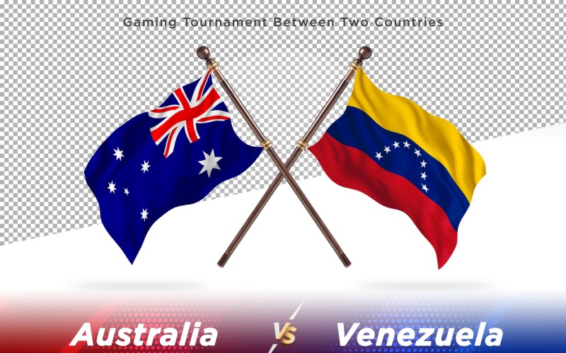 Australia versus Venezuela Two Flags Illustration