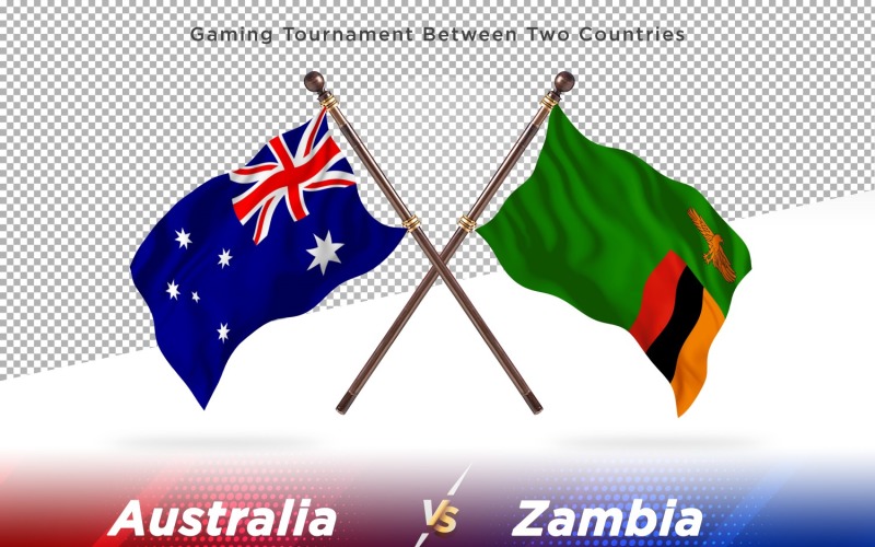 Australia versus Zambia Two Flags Illustration