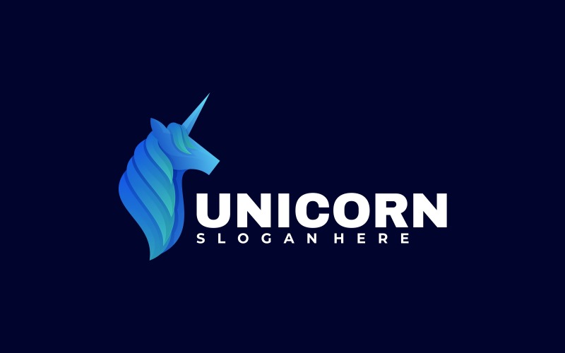 Unicorn Gradient Color Logo Logo Template