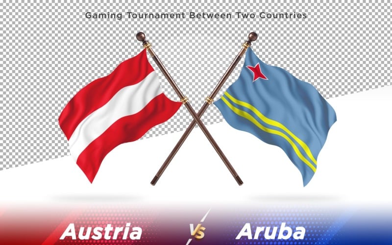 Austria versus Aruba Two Flags Illustration