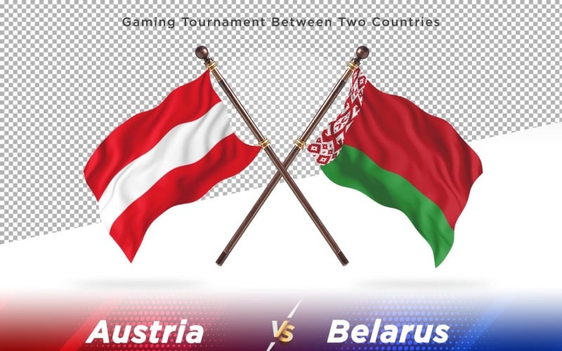 Austria versus Belarus Two Flags Illustration