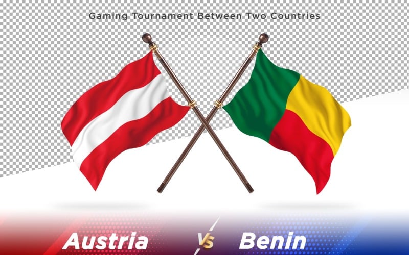 Austria versus Benin Two Flags Illustration
