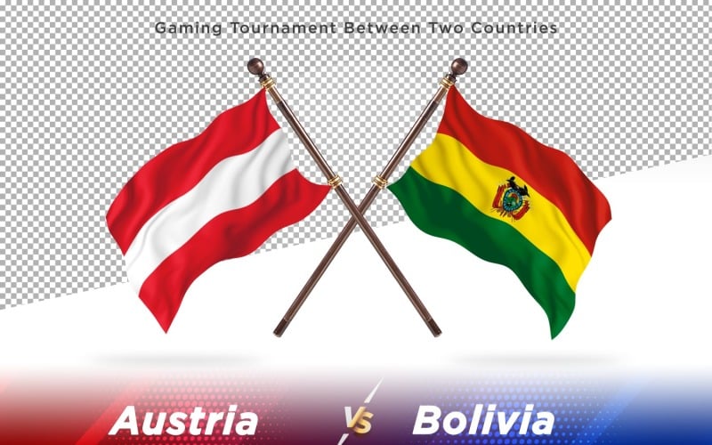 Austria versus Bolivia Two Flags Illustration