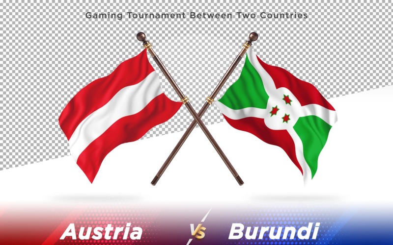 Austria versus Burundi Two Flags Illustration