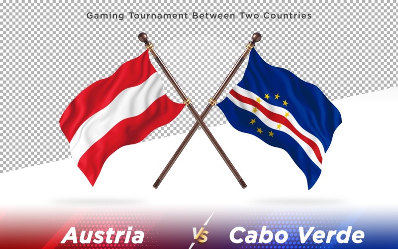 Austria versus Cabo Verde Two Flags Illustration