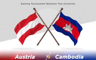 Austria versus Cambodia Two Flags