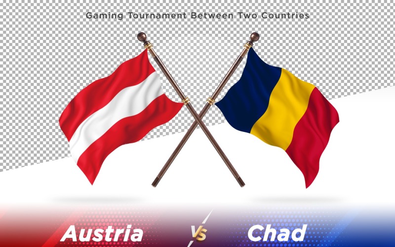 Austria versus chad Two Flags Illustration