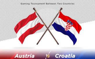 Austria versus Croatia Two Flags