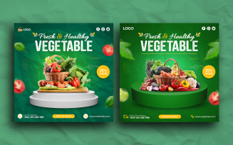 Fresh and Healthy Vegetable sale Social Media post design template