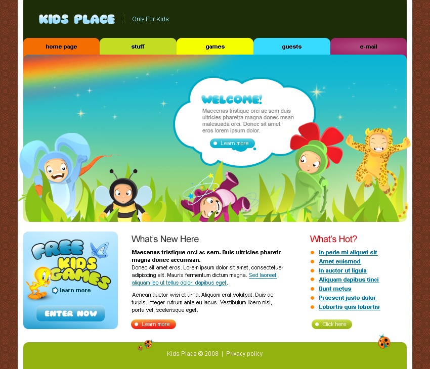 Kids Center Website Template #19857