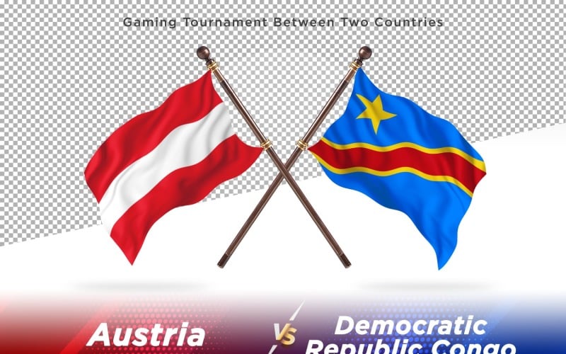 Austria versus democratic republic of the Congo Two Flags Illustration