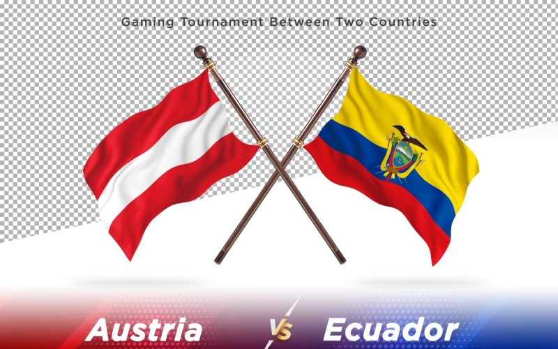 Austria versus Ecuador Two Flags Illustration