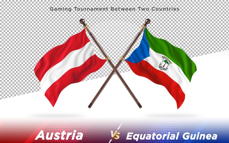 Austria versus equatorial guinea Two Flags Illustration